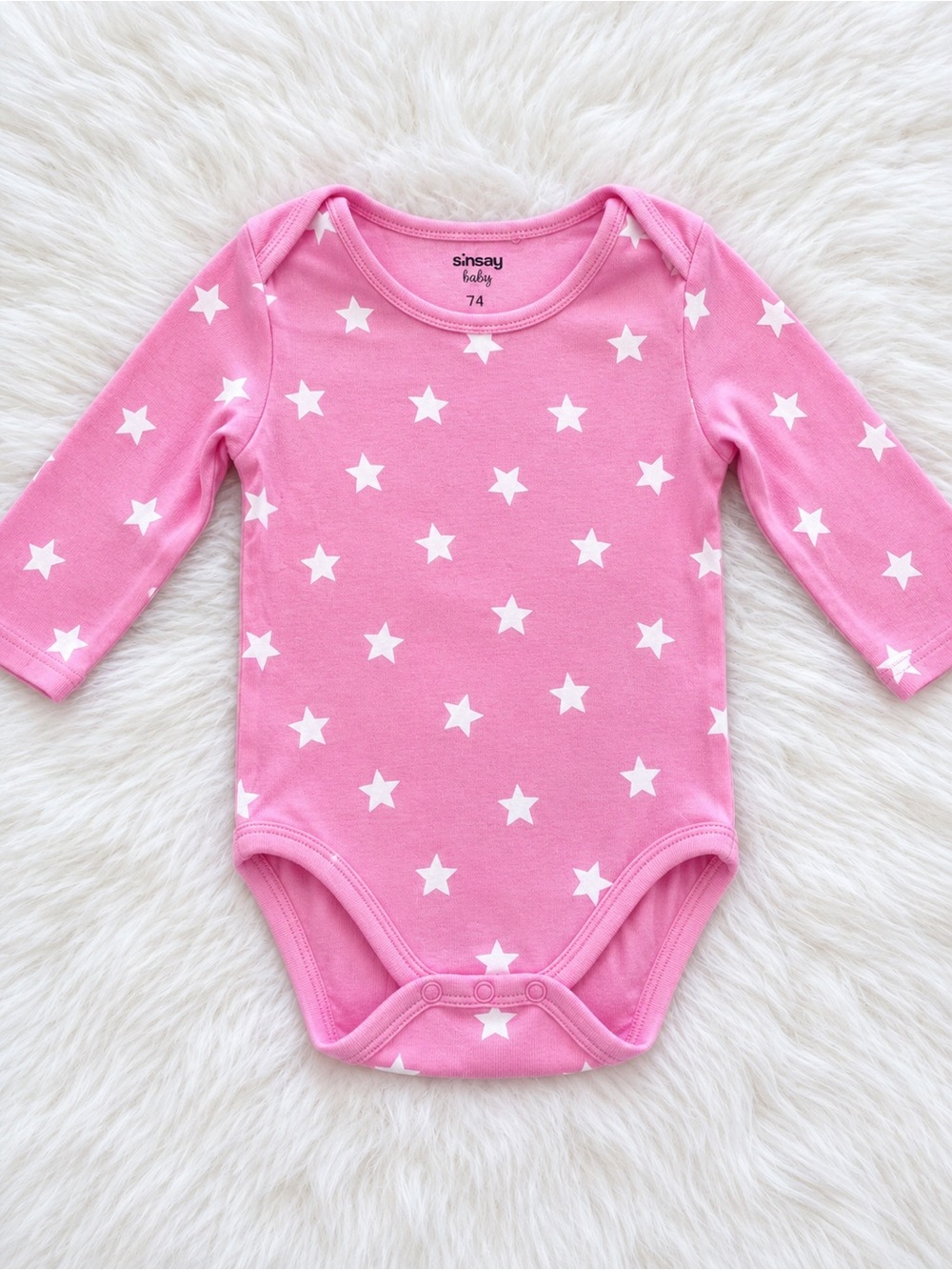 Pink Star Long-Sleeve Bodysuit